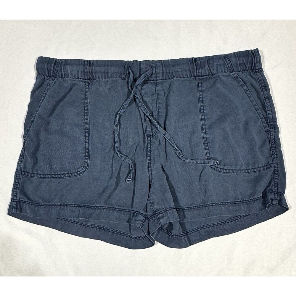 GAP Women’s Blue Mid Rise Chino Shorts M Lyocell Drawstring Elastic Waist